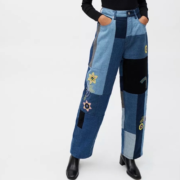 Urban Outfitters Denim - NWT! High-Waisted Baggy Embroidered Patchwork Jeans from BDG by Urban Outfitters